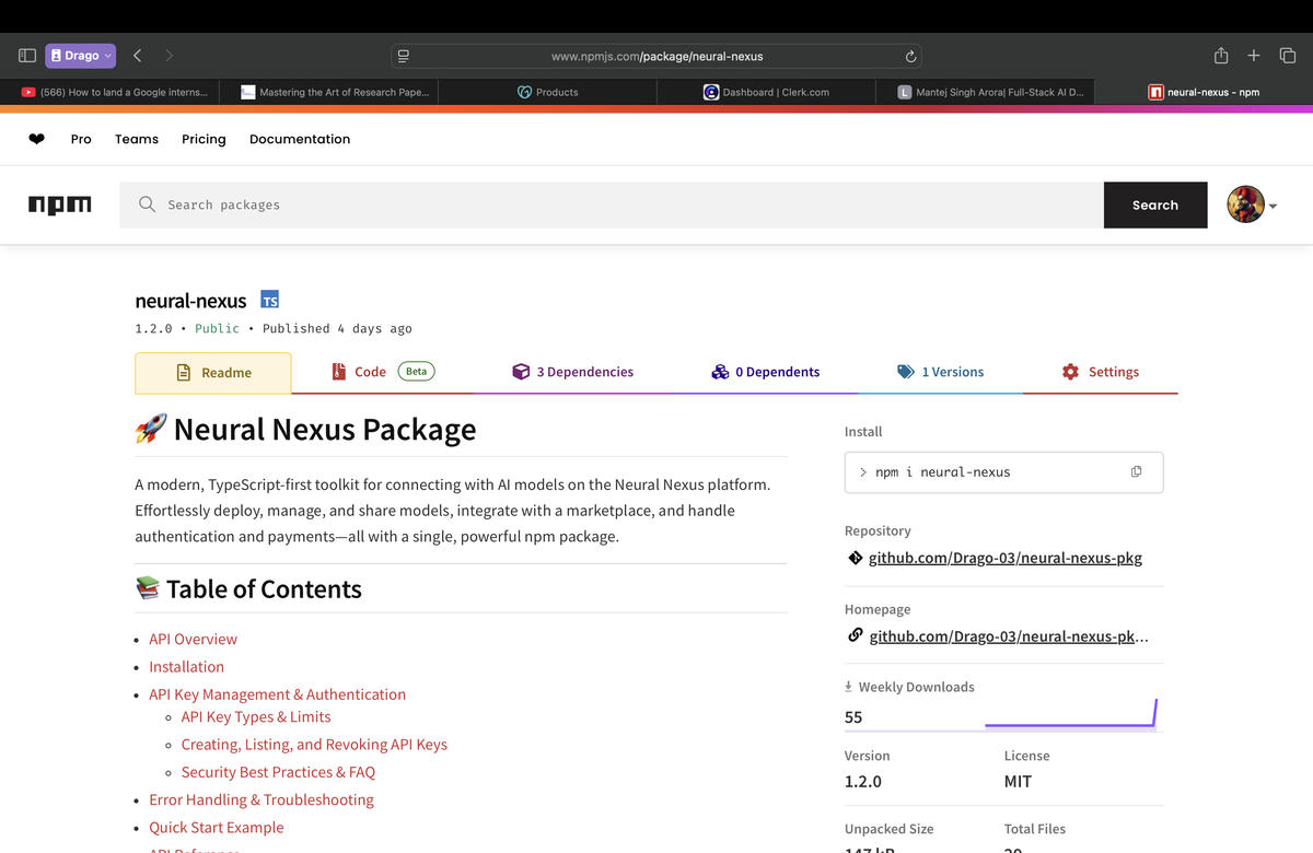 Neural Nexus API JWT Tokens NPM Package