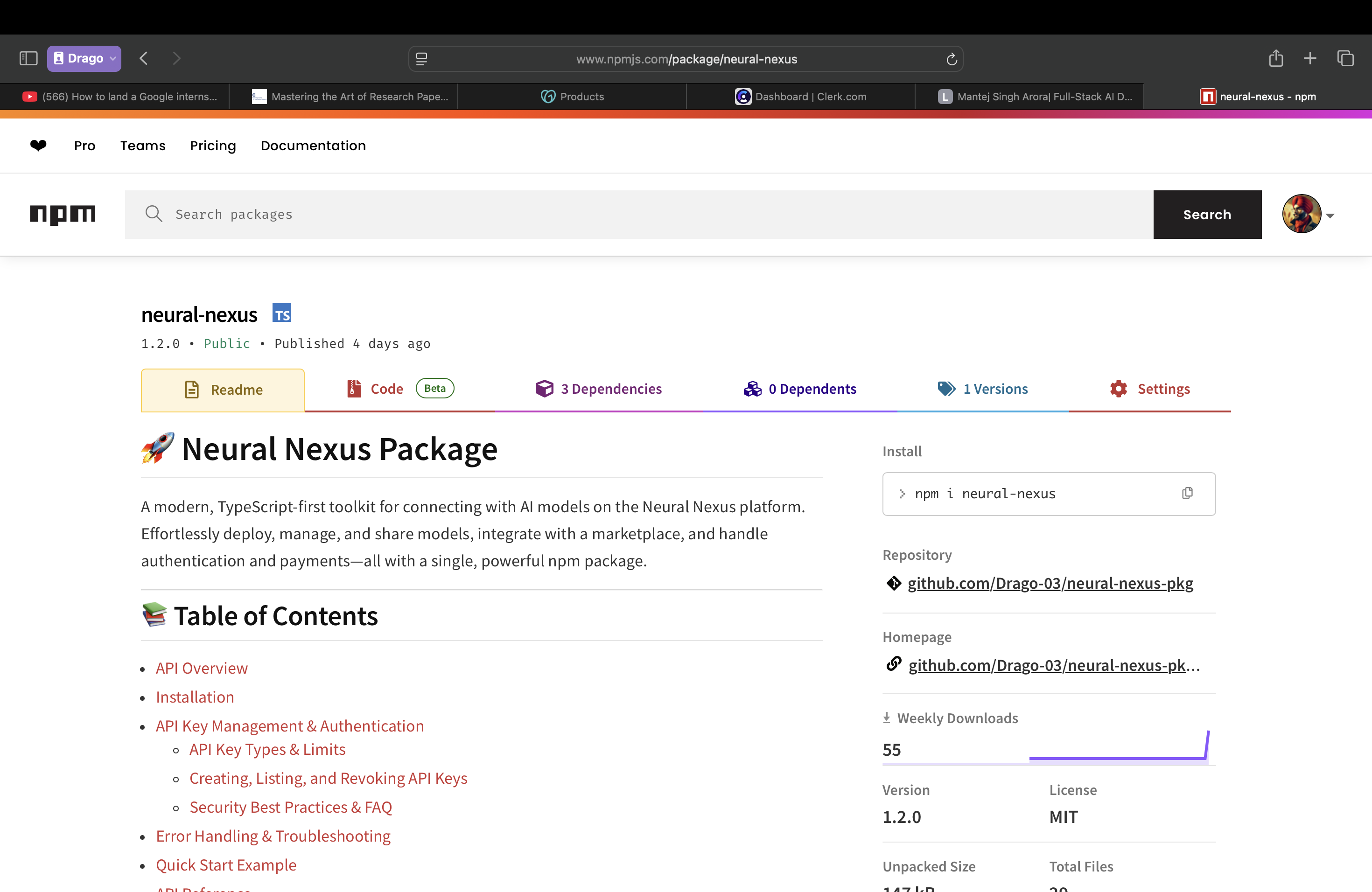 Neural Nexus API JWT Tokens NPM Package